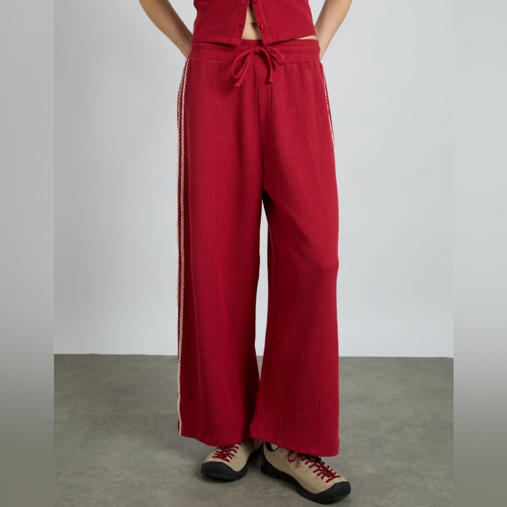 Red Wide-Leg Pants